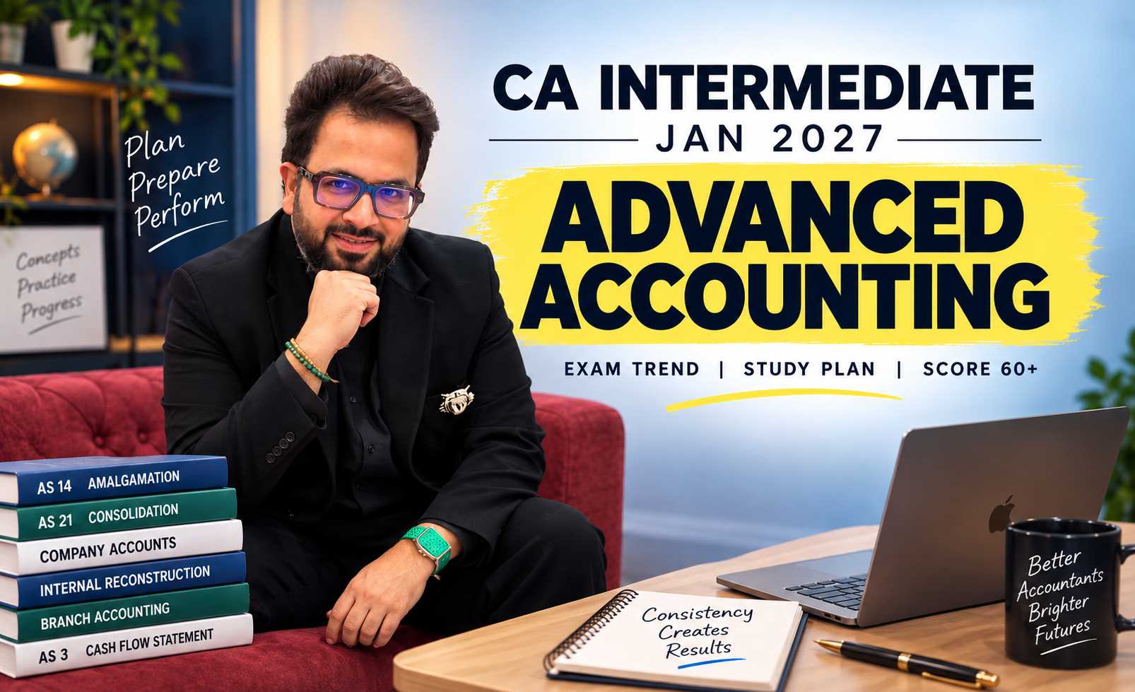CA Intermediate January 2027: How to Score 60+ in Advanced Accounting & Aim for Exemption