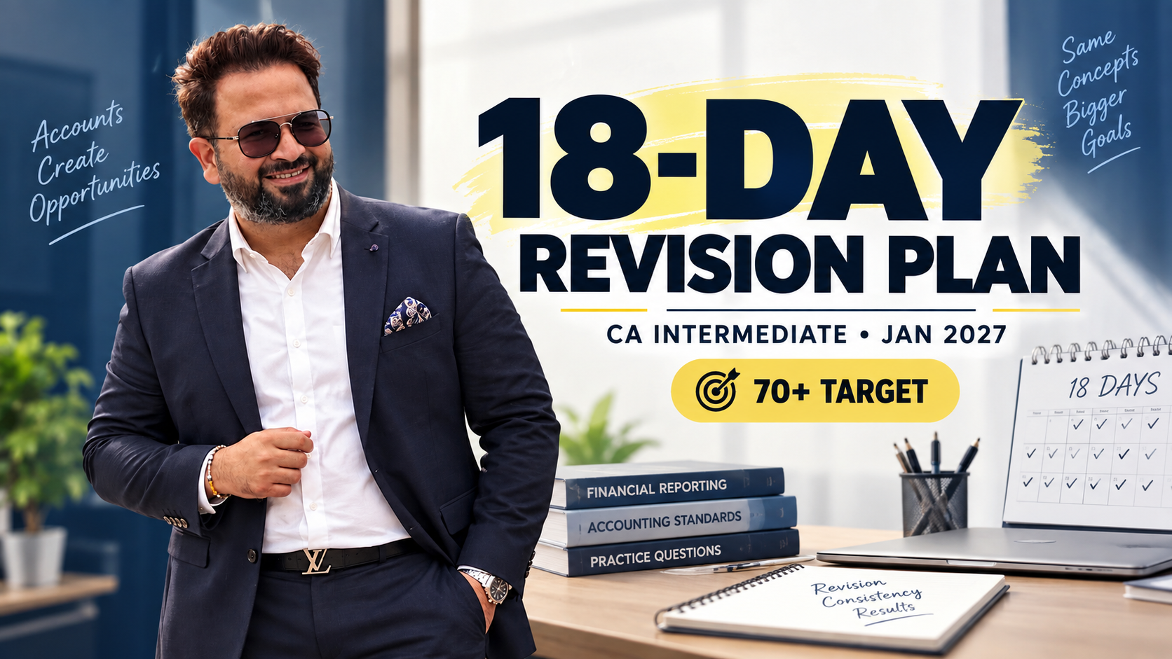 CA Intermediate January 2027: 18-Day First Revision Plan for Advanced Accounting | Target 70+ Marks