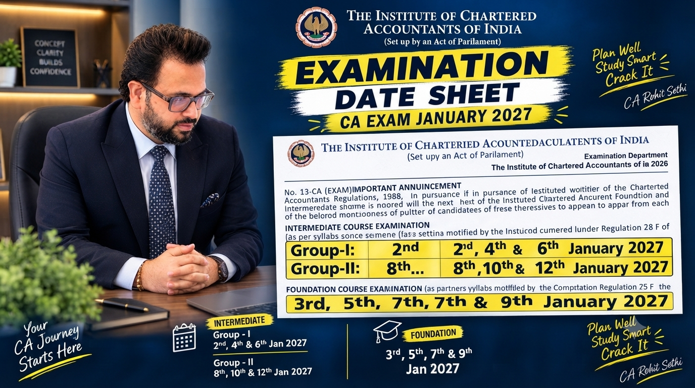 CA January 2027 Exam Date Sheet Released - Important Update