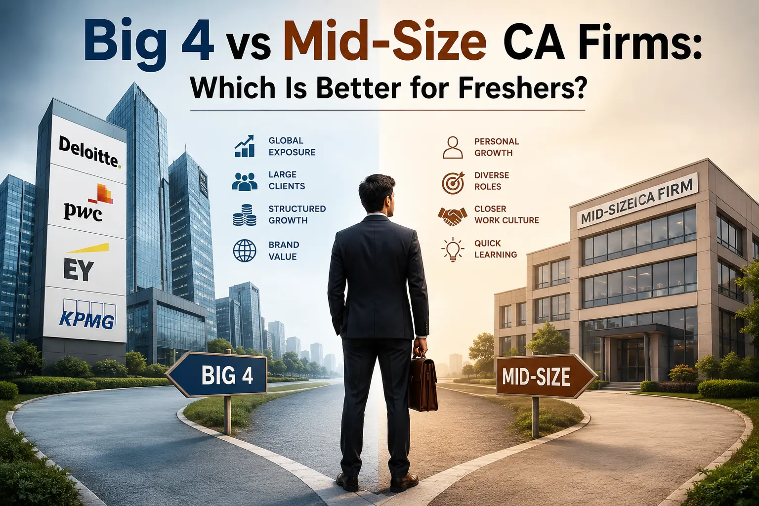 Big 4 vs Mid-Size CA Firms: Which Is Better for Freshers?