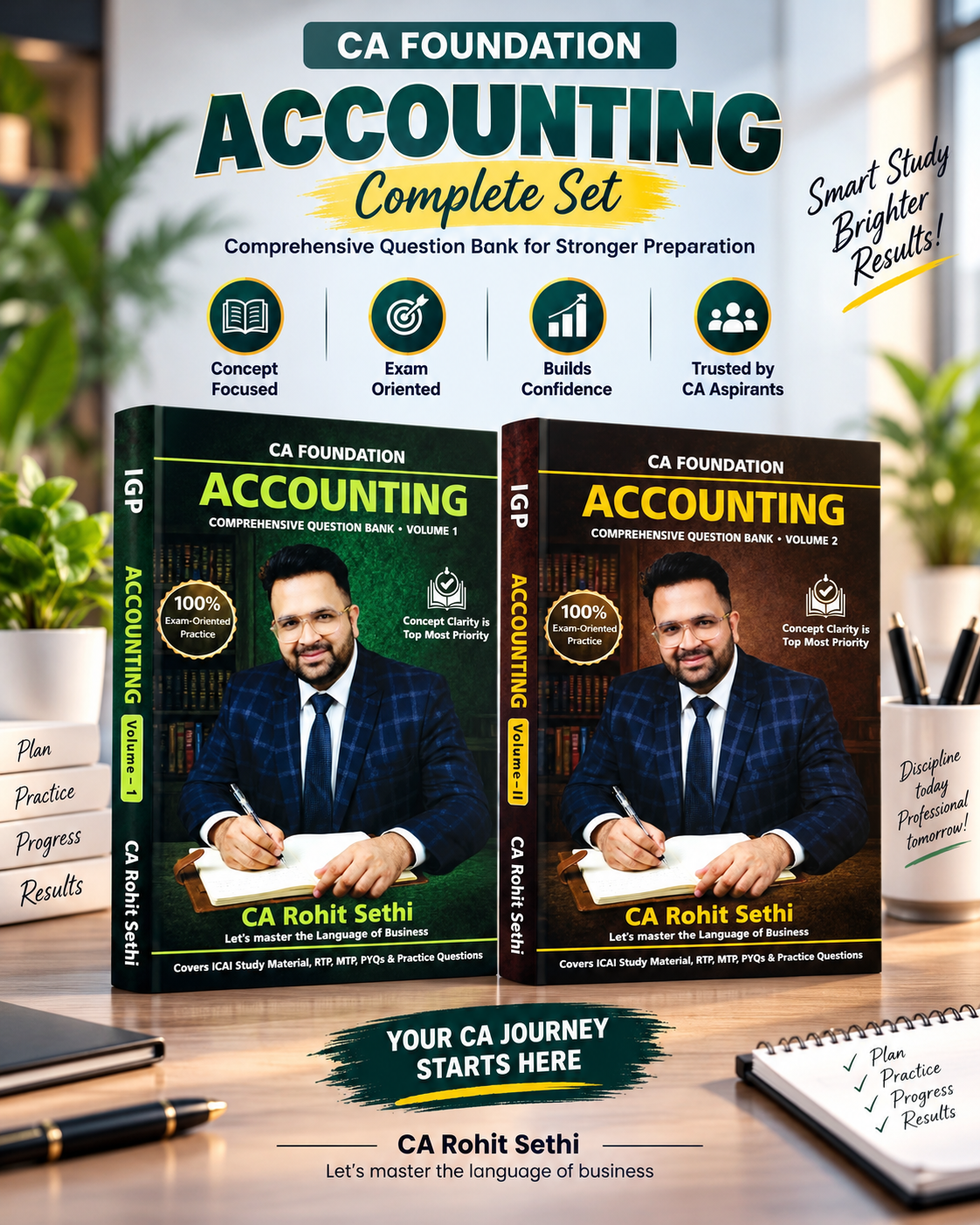 CA Foundation Accounting Complete Set of 2 Books book cover