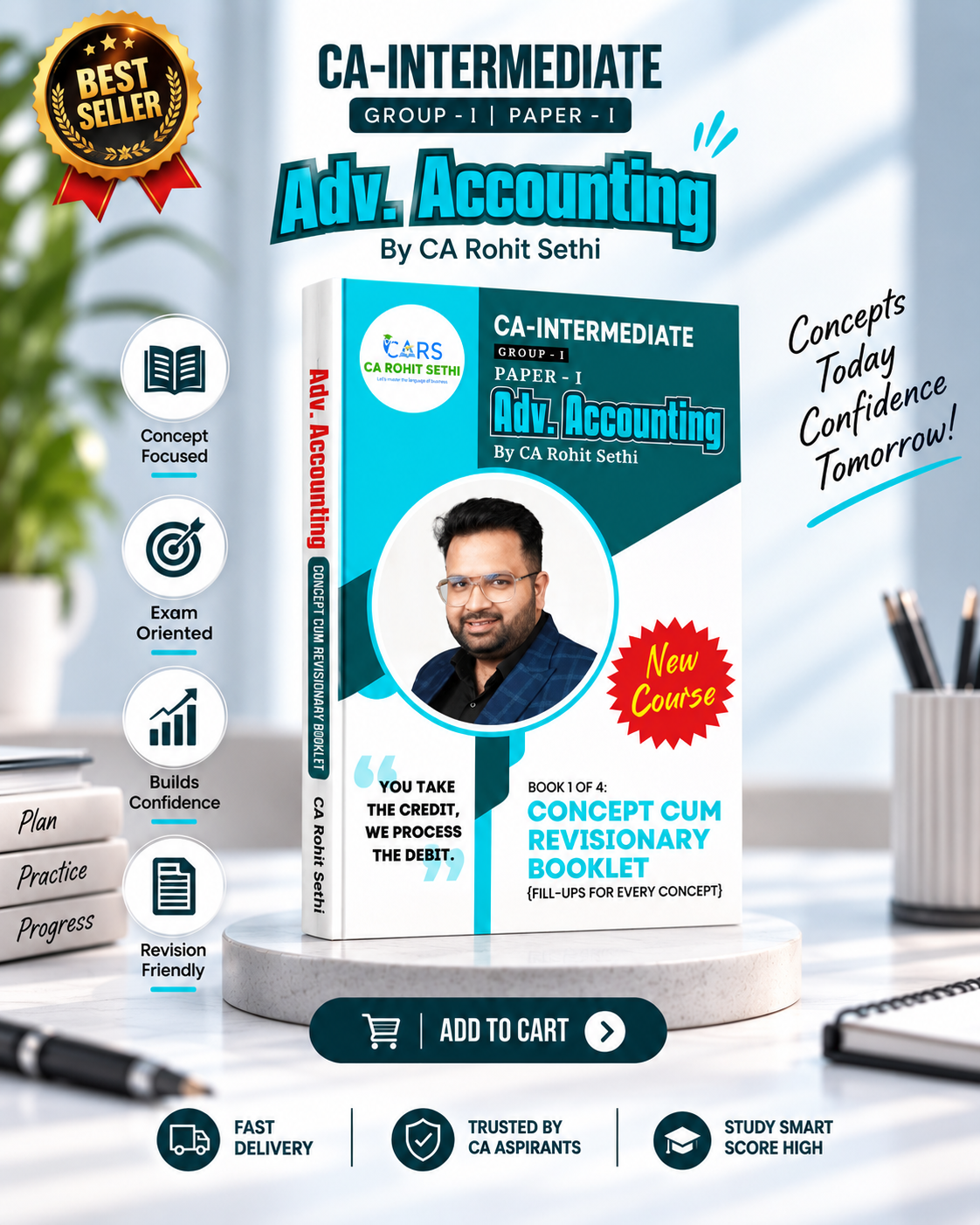 CA Intermediate Advanced Accounting Conceptual cum Revisionary Booklet book cover