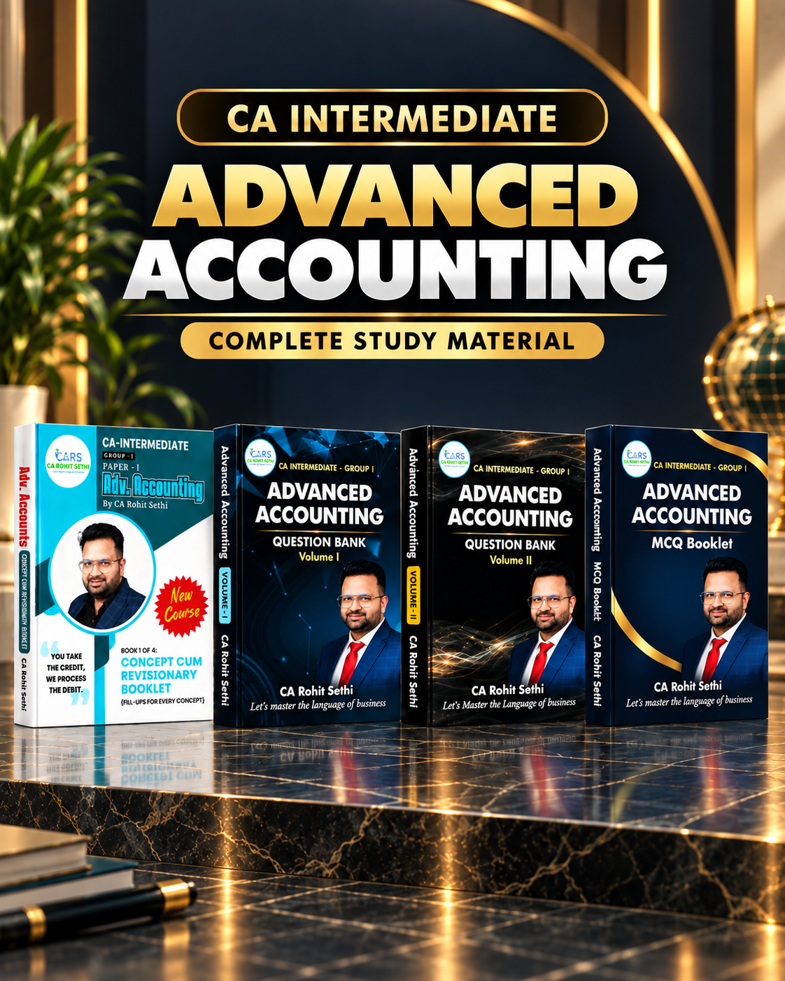 CA Intermediate Advanced Accounting Complete Set of 4 Books book cover