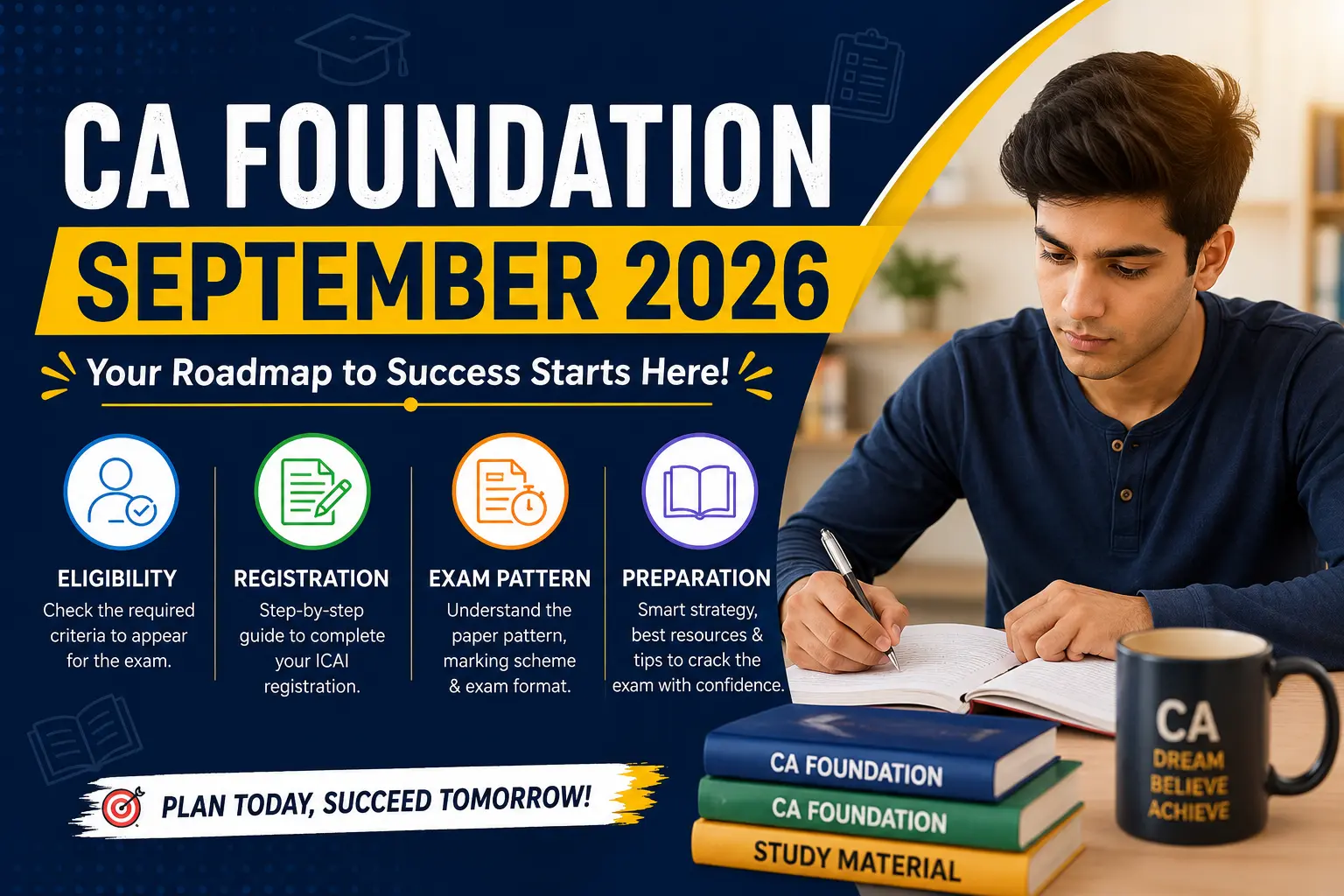 Read more about the article CA Foundation September 2026: Eligibility, Registration, Exam Pattern & Preparation