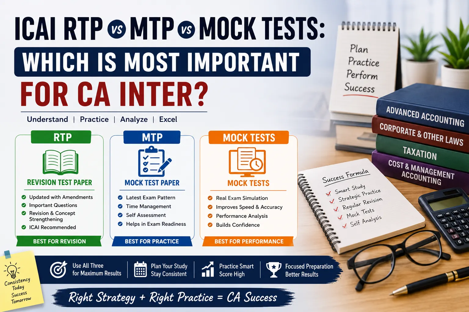 Read more about the article CAI RTP vs MTP vs Mock Tests: Which Matters Most for CA Inter?
