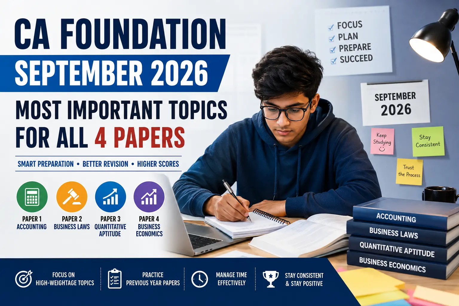 Read more about the article CA Foundation September 2026: Most Important Topics for All 4 Papers